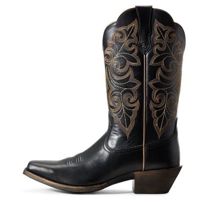 Ariat Round Up Square Toe Siyah Western Csizma Bayan (33634-706)